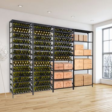 Wine rack system BLACK PURE, made of black metal