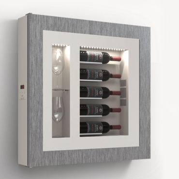 Climatised wall wine rack for 5 bottles, model 2