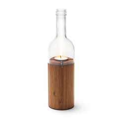 Wine bottle lantern clear