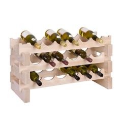 Wooden wine rack CASANOVA, 3 rows, 6 bottles each