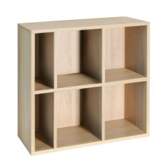 Rack modules, 6 compartments, light oak