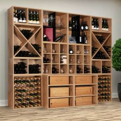 Wooden wine rack system CAVEPRO, country oak