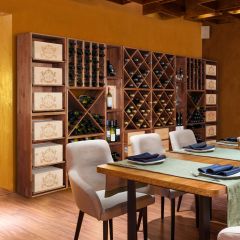 Wine rack system VINCASA, 60 cm, brown stained
