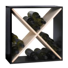 Wine rack 52 cm, X-Cube, black/natural