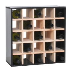Wine rack 52 cm, grid, black/natural