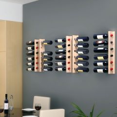 Wall wine rack PORTO natural wood