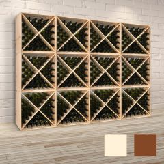 Wine rack system X-60, natural wood