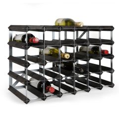 Modular wine rack system TREND 30 bottles, black stain
