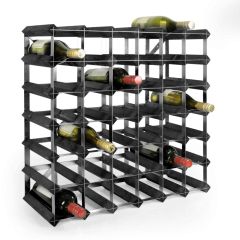 Modular wine rack system TREND , black stained, 42 Bottles