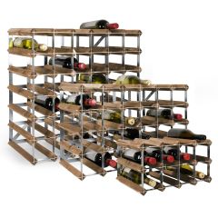 Wooden wine rack system TREND, dark brown, D 30 cm