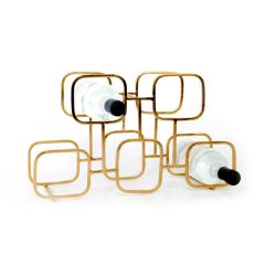 Metal wine rack GAVI, brass color, for 5 bottles