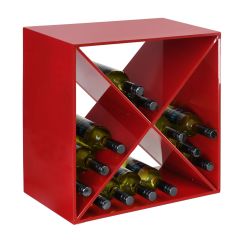 Metal wine rack System CUBE, red