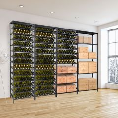 Wine rack system BLACK PURE, made of black metal