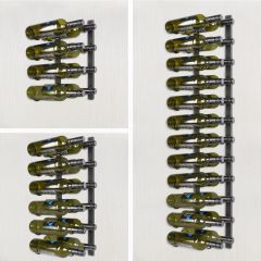 Wall wine rack DUO made of powder coated metal