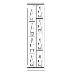 Piedmont wine rack system, model 2, acrylic/fir, white with light brown veneered alder edge