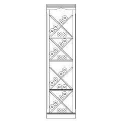 Wine rack system Piedmont, model 3, fir, white with light brown veneered alder edge