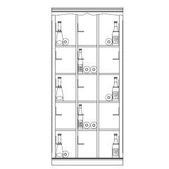 Wine rack system Piedmont, model 4, fir, white with light brown veneered alder edge