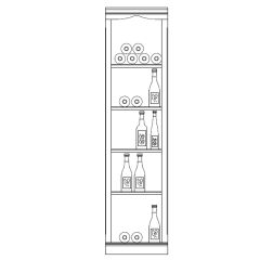 Wine rack system Piedmont, model 1, oak veneer, dark brown