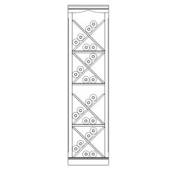 Piedmont wine rack system, model 3, oak veneer, dark brown