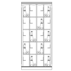Piedmont wine rack system, model 6, oak veneer, dark brown