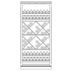 Piedmont wine rack system, model 10, oak veneer, dark brown