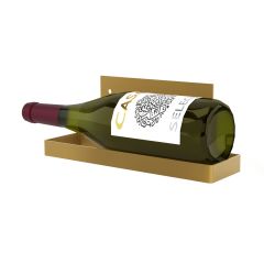 Wall mounted wine rack for 1 bottle 0,75l, gold