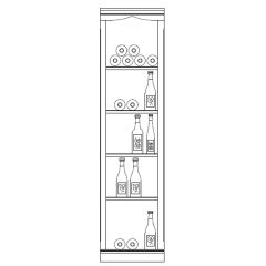 Wine rack system Barolo, fir wood, model 1, light brown