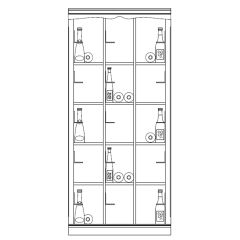 Wine rack system Barolo,fir wood, model 5, light brown