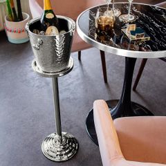 CAPRI wine/champagne cooler with stand, silver-colored