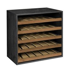 Shelf module D 55 cm, with bottle pull-out, ash graphite/country oak