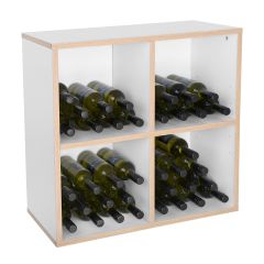 Module with 4 compartments, alpine white/natural oak edge