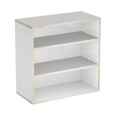 Shelving module with 2 shelves, white with natural oak edging