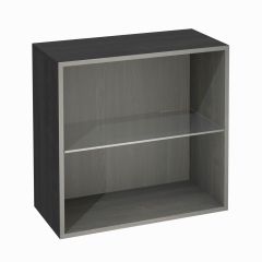 Shelf module with glass top, ash graphite