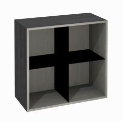 Shelf module with metal grid, ash graphite