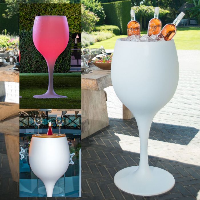 Designer Wine Chiller, with or without LED lighting, bar table model , H 110 cm