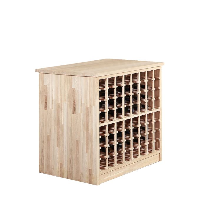 Wine rack island PRESTIGE, free-standing, natural oak