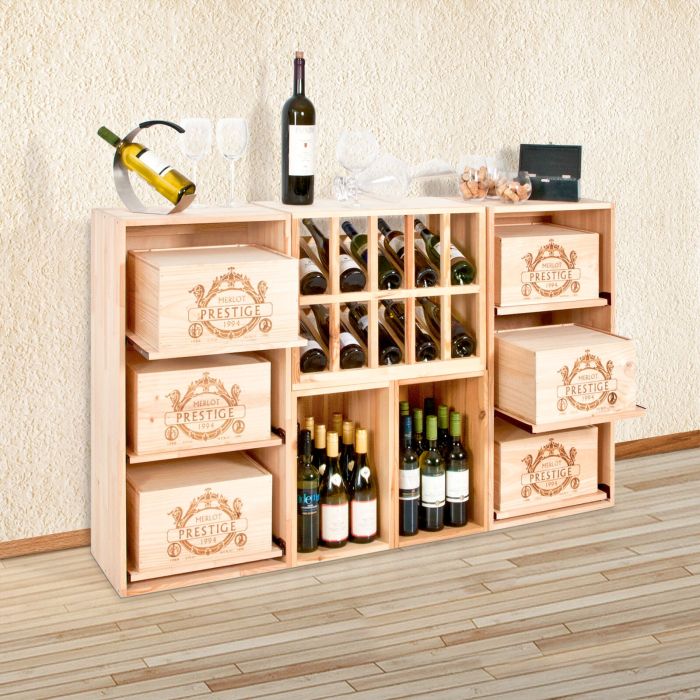 Wine rack BOX made of pine wood