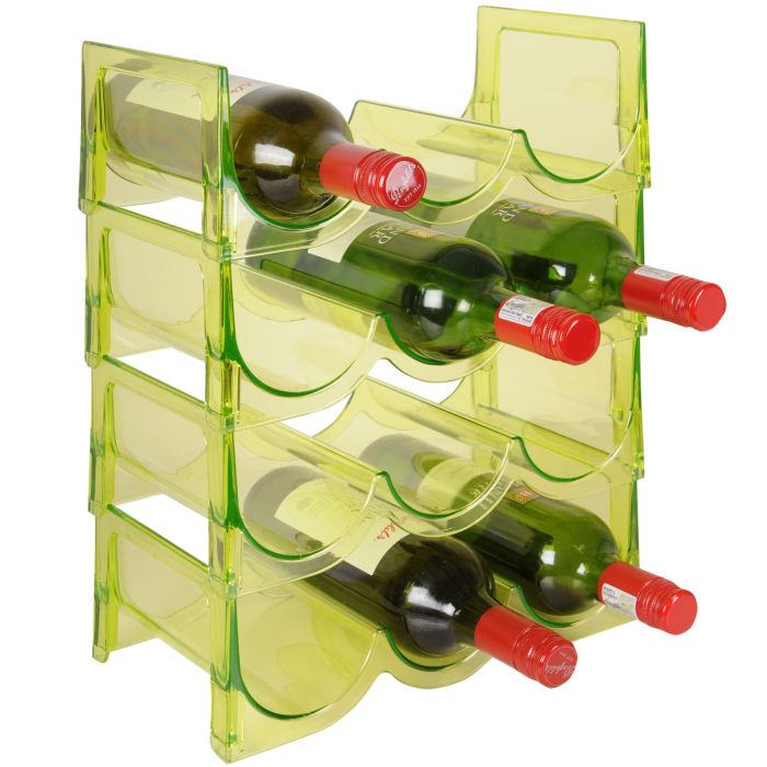 Acrylic wine rack FLASH, lime green, 4 piece set