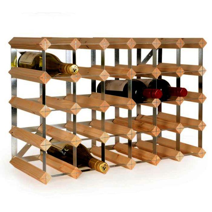 Modular wine rack system TREND 30 bottles light brown stain Winerack Plus