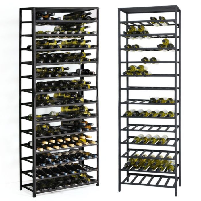 Wine rack system BLACK PURE H 200 cm, made of black metal