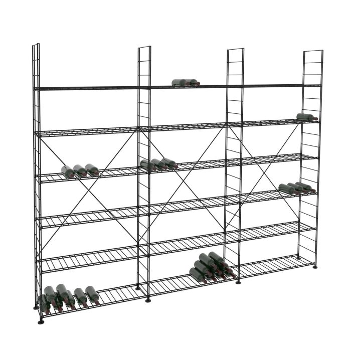 Wine rack LA CAVE, H 220 x W 273 cm, 18 shelves