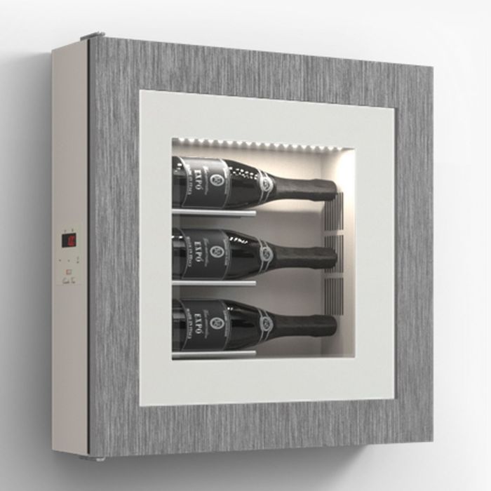 Climatised wall wine rack for 3 bottles, model 2
