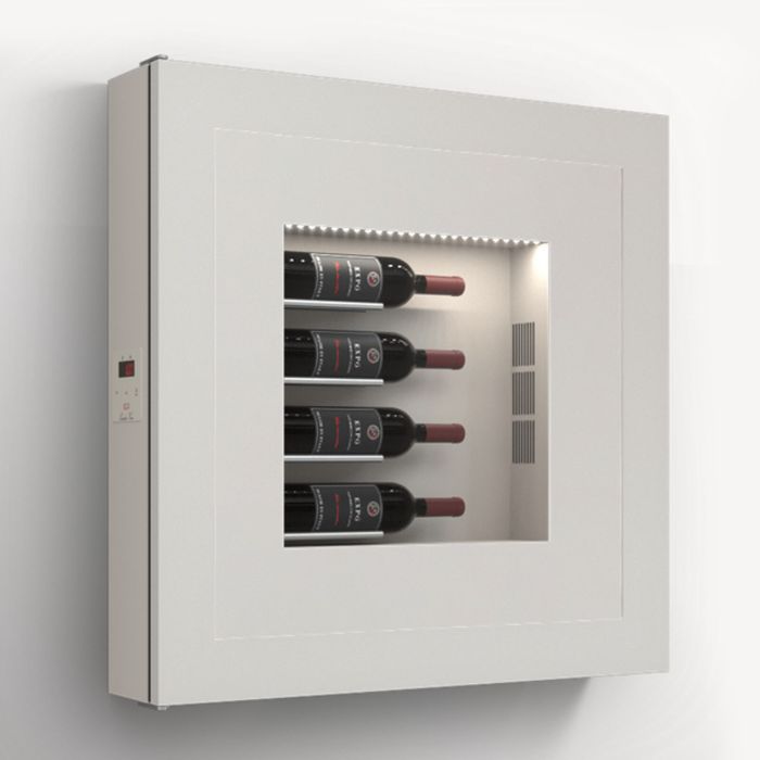 Climatised wall wine rack for 4 bottles, model 1