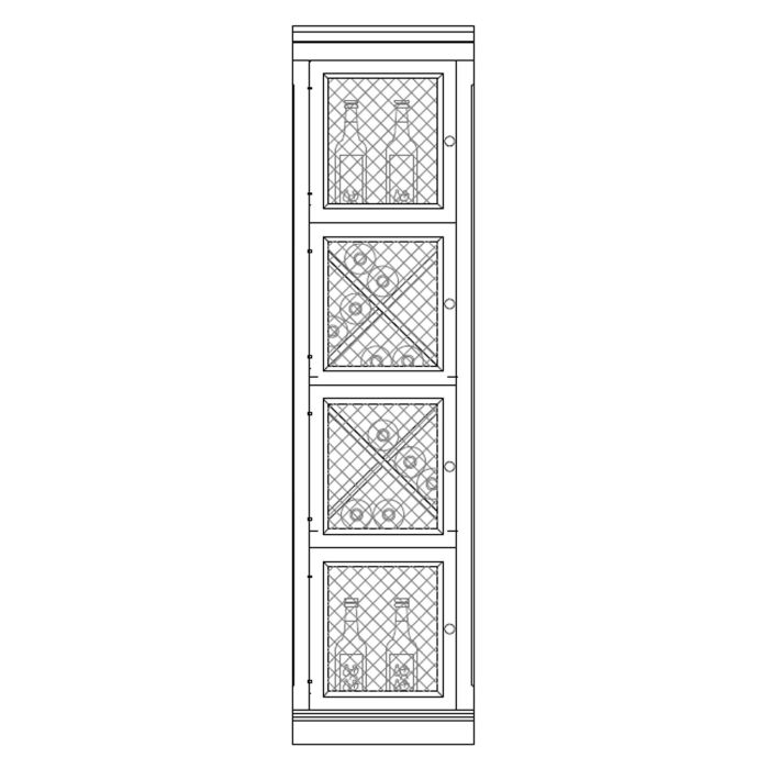 Wine rack system Piedmont, model 3 with mesh door, fir, anthracite