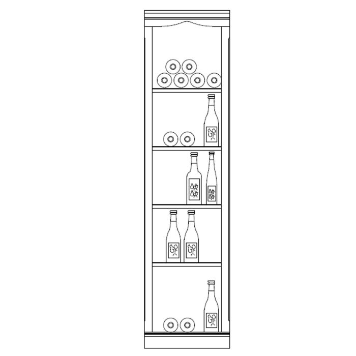 Wine rack system Piedmont, model 1, oak veneer, dark brown