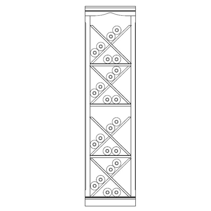 Piedmont wine rack system, model 3, oak veneer, dark brown