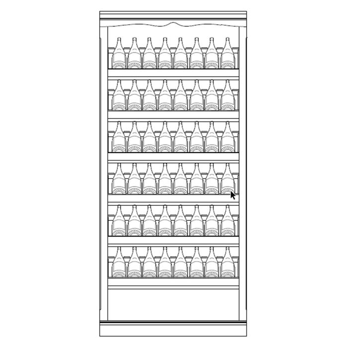 Piedmont wine rack system, model 9, oak veneer, dark brown