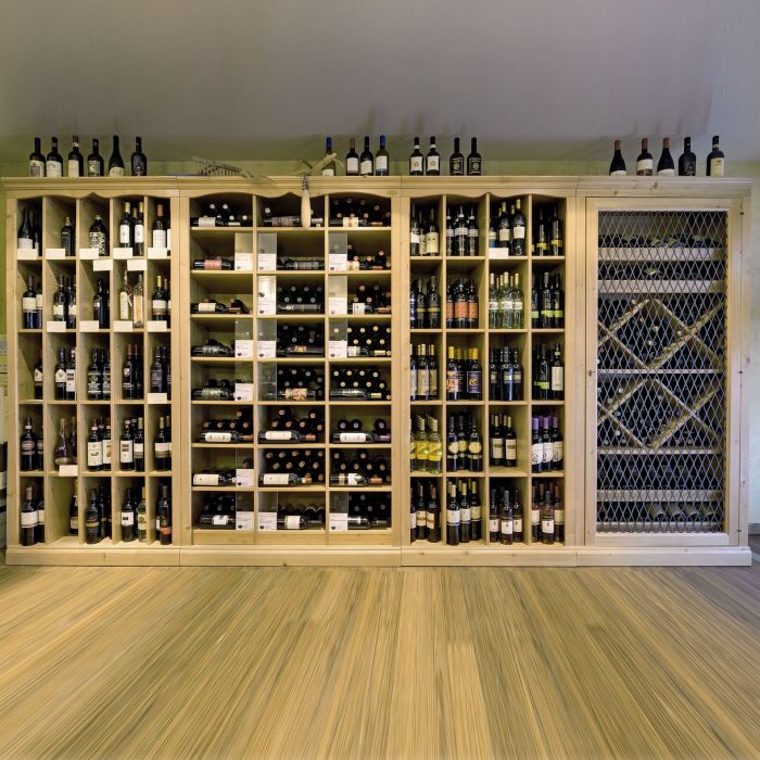 Wine rack system Barolo, fir, light brown