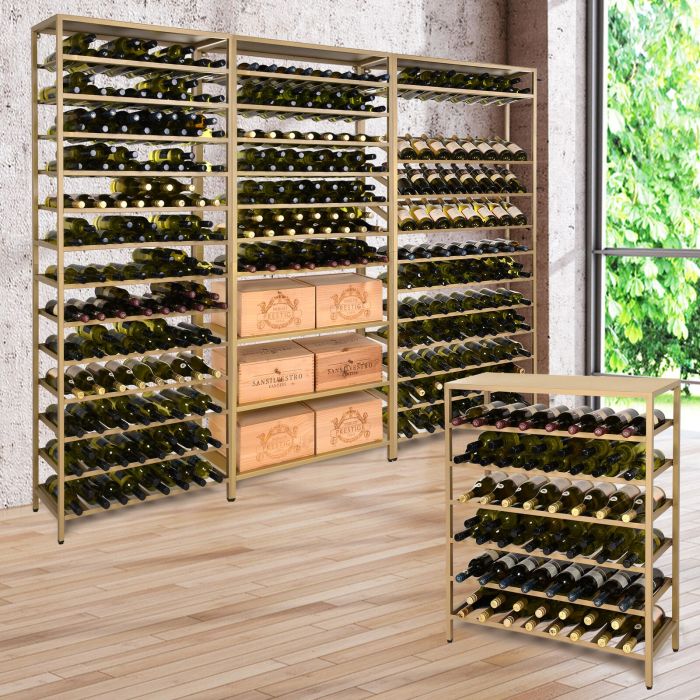 Metal Wine Rack System BLACK PURE in gold
