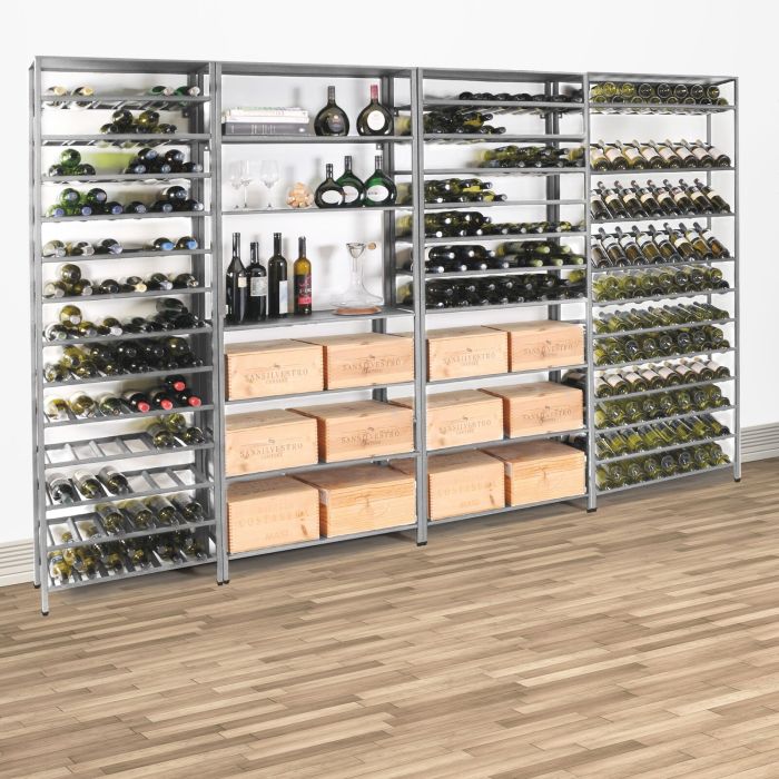 Metal Wine Rack System BLACK PURE in silver